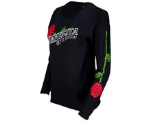 Cargar imagen en el visor de la galería, BLUSA ESPINAS ROJAS - NEGRA MANGA LARGA