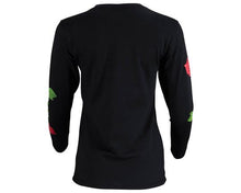 Cargar imagen en el visor de la galería, BLUSA ESPINAS ROJAS - NEGRA MANGA LARGA