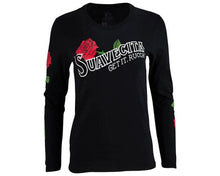 Cargar imagen en el visor de la galería, BLUSA ESPINAS ROJAS - NEGRA MANGA LARGA