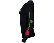 Cargar imagen en el visor de la galería, BLUSA ESPINAS ROJAS - NEGRA MANGA LARGA